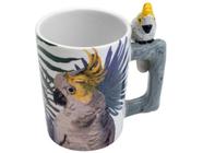 Caneca Chá e Café de Cerâmica Branca 350ml - Bon Gourmet Cacatua