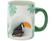 Caneca Chá e Café de Cerâmica Verde 350ml - Bon Gourmet Tucano