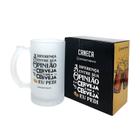 Caneca Chop Vidro Fosco Sua Opinião 450Ml - Zona Criativa