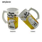 Caneca Chopp Jateada Flork Com Cerveja e Sem Cerveja - LARANJA E MIMOS