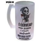 Caneca Chopp Vidro 475ml Hummm Eu Gosto Assim Amostradinho - LARANJA E MIMOS