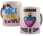 Caneca cobra doce porém venenosa presente divertido fofo