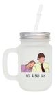 Caneca Com Canudo Da Série The Office Pam E Jim Mason Jar