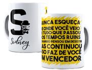 Caneca com nome e inicial presente personalizado motivação - Mago das Camisas