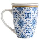 Caneca com tampa e filtro infusor de chá Lisboa Lyor 310 ml