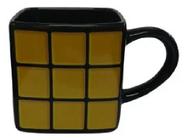 Caneca Cubo Magico Rubik Quadrada Decoraçao Ceramica Preta