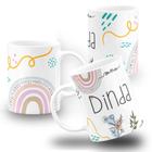 Caneca Da Dinda Carinho Amor boho