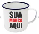 Caneca De Aço Esmaltada Personalizada Com Sua Ideia Nome Empresa Esmaltado