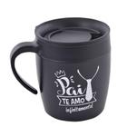 Caneca de Café Inox Com Tampa 400ML 10x7CM - Wincy Casa