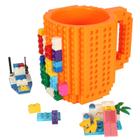 Caneca de café Lumsburry Build-on Brick Funny DIY 350 ml (laranja)