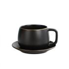 Caneca de café Wokex Modern Matte Black Ceramic Cup com pires