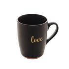 Caneca de Cerâmica Love Preto Matt Rosa 340ml Bon Gourmet