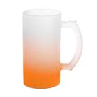 Caneca de Chopp de Vidro Jateada laranja - 460ml - DEKO