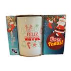 Caneca de natal de porcelana 280ml com estampas de feliz natal