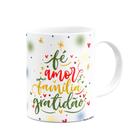 Caneca de Natal - Fé Amor Família Gratidão