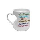 Caneca de Porcelana Alça Coração Frase Fé Deus Afasta Medos