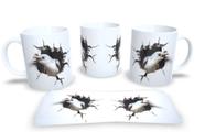 Caneca de Porcelana Branca Coleção Animal em 3D - Estampa Sublimada