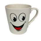 Caneca de Porcelana Branca com Carinha 330ml para Chá Café - MZA