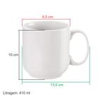 Caneca De Porcelana Branca Lisa Grande Simples Café 450 Ml