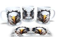 Caneca de Porcelana Branca Personalizada Arte Espelhada em 3D