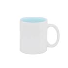 Caneca de Porcelana Branca Sublimação Interior Azul Claro - 320ml