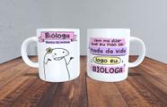 Caneca de Porcelana - Meme flork profissão Bióloga