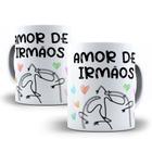 Caneca de porcelana personalizada FLORK engraçada para irmãos - amor de irmãos