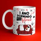 Caneca de Porcelana Personalizada Namorados - 1 Ano Dormindo Nos Filmes