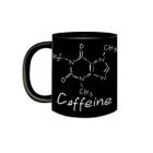 Caneca de Porcelana Preta Caffeine Fórmula Química Cafeína