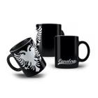 Caneca de Porcelana Preta Cavalera White Logo Classic Black