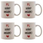 Caneca de Porcelana Secret Inside 4 Peças 350ml Lyor