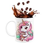 Caneca de Porcelana Unicórnio Cute 325ml Coffee Straw - PRMUG