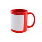 Caneca de Porcelana Vermelha Tarja Branca Para Sublimaçao - 320ml - Importada