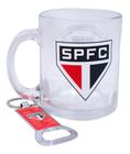 Caneca De Vidro + Abridor De Garrafa São Paulo 350ml Oficial