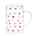 Caneca De Vidro Borossilicato Fino Coração Love Lyor 280ml