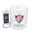 Caneca de vidro com chaveiro abridor Fluminense