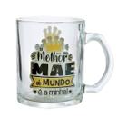 Caneca de vidro com frases mãe sortidas