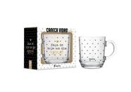 Caneca de vidro elegance 300ml frases - dia especial - Brasfoot Presentes