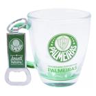 Caneca de vidro palmeiras 350ml com abridor de garrafas - MILENO