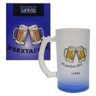 Caneca de vidro para chopp azul 450 ml - Unika