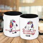 Caneca Decorativa Divertida - Believe In Unicorns Unicórnios