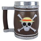 Caneca Decorativa Inox 3D Anime One Piece Barril Resina