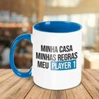 Caneca Decorativa - Minha Casa Minhas Regras Meu Player 1