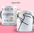 Caneca De Porcelana Meme/Sticker bonecos palito flork, não toque