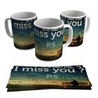 Caneca Dia Dos Namorados I Miss You I Love You 325ml