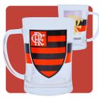 Caneca do Flamengo de Vidro 650ml Grande Personalizada Oficial Licenciada Rubro Negro Time Futebol Brasileiro