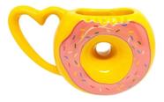 Caneca donuts morango porcelana 350ml 3d rosa - zona criativa