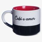 Caneca em Cerâmica Café e Amor 450ml - Zona Criativa