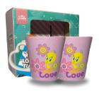 Caneca Em Porcelana 330ml - Com Alça de Coração - Piu Piu Love - Looney Tunes Oficial