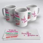 Caneca em porcelana Letras coloridas 300ml - 1 Unidade - Respire e Inspire-se